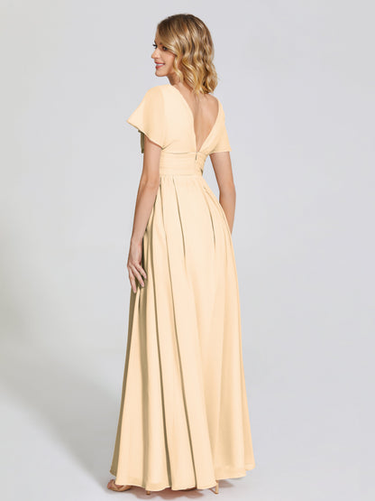Malia Sleeves Bridesmaid Dress With Empire Waist