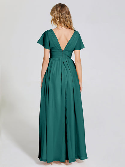 Malia Sleeves Bridesmaid Dress With Empire Waist