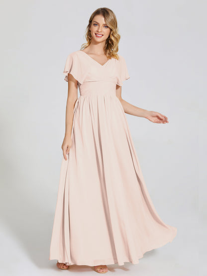 Malia Sleeves Bridesmaid Dress With Empire Waist
