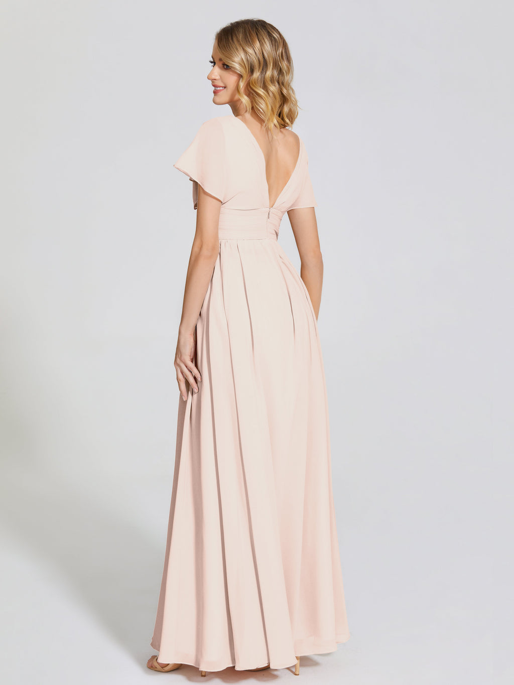 Malia Sleeves Bridesmaid Dress With Empire Waist