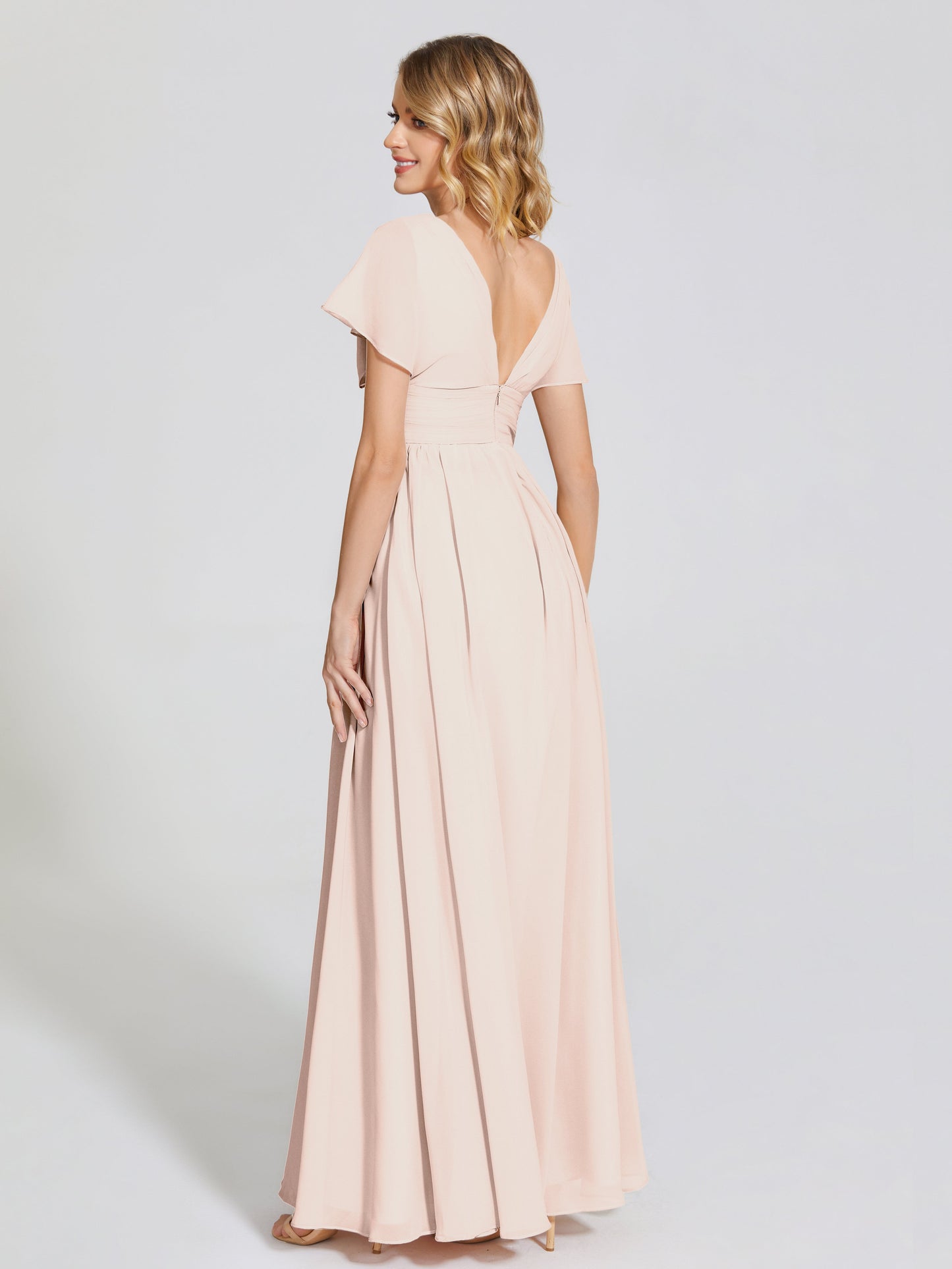 Malia Sleeves Bridesmaid Dress With Empire Waist
