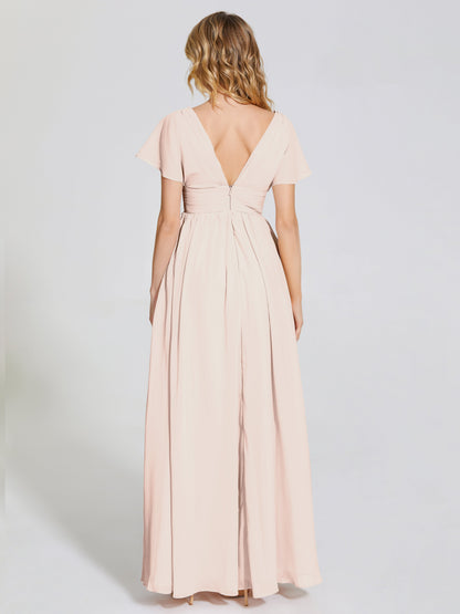 Malia Sleeves Bridesmaid Dress With Empire Waist