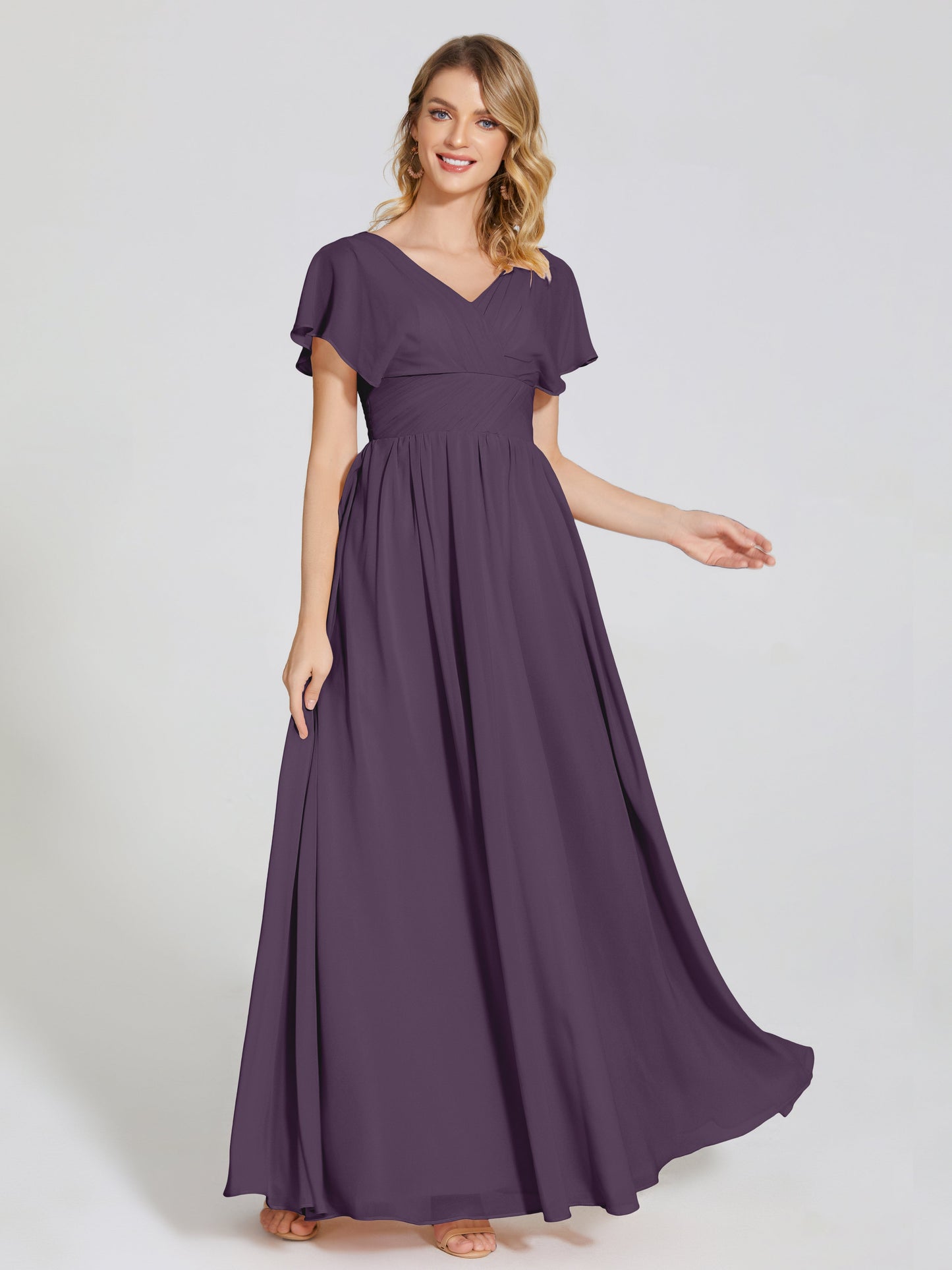 Malia Sleeves Bridesmaid Dress With Empire Waist