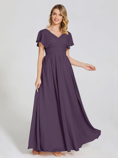 Malia Sleeves Bridesmaid Dress With Empire Waist