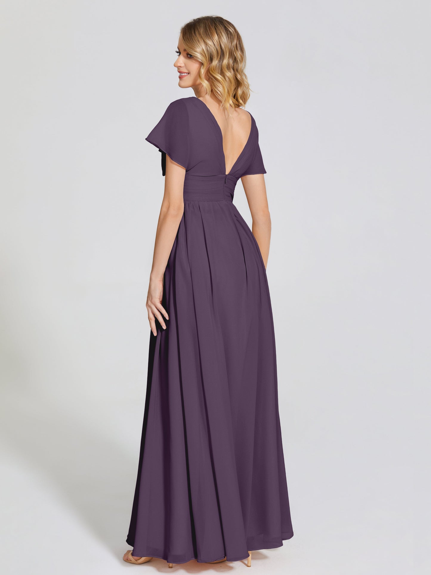 Malia Sleeves Bridesmaid Dress With Empire Waist