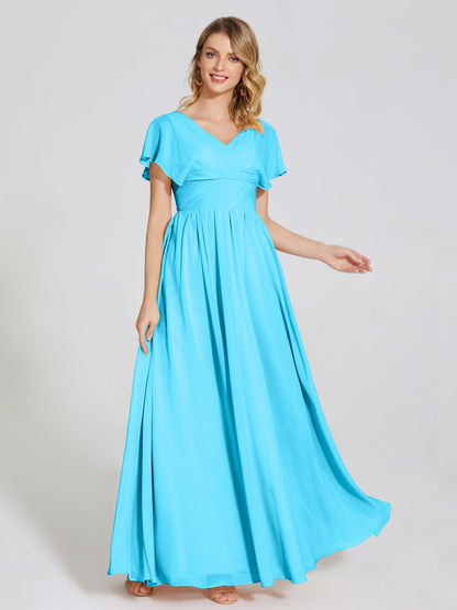 Malia Sleeves Bridesmaid Dress With Empire Waist