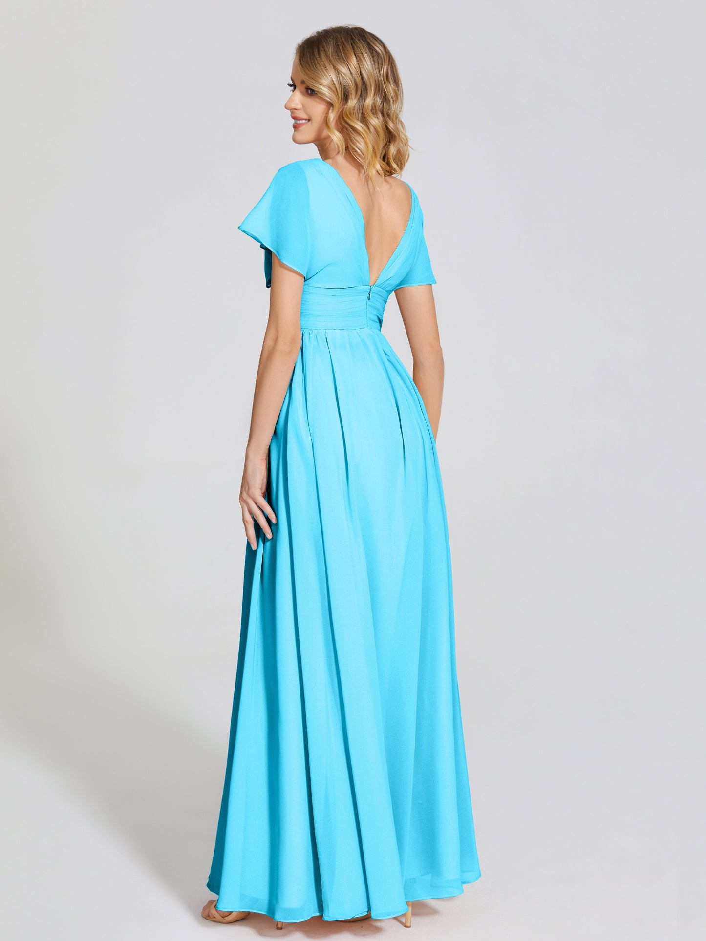 Malia Sleeves Bridesmaid Dress With Empire Waist