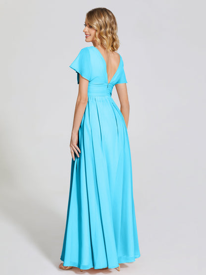 Malia Sleeves Bridesmaid Dress With Empire Waist