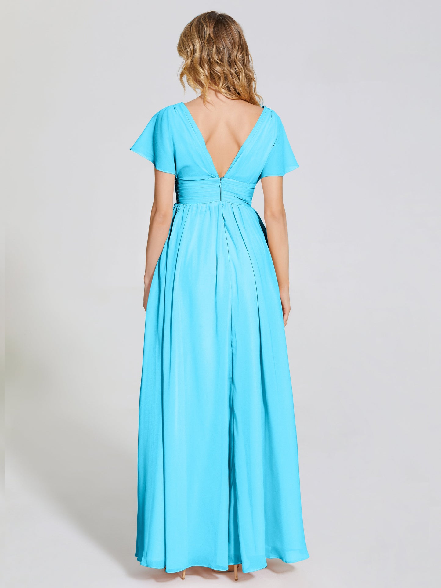 Malia Sleeves Bridesmaid Dress With Empire Waist