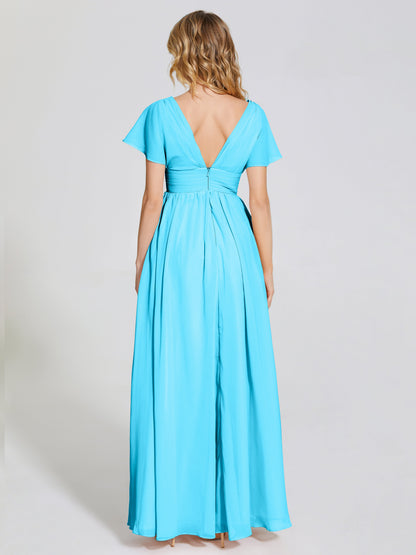 Malia Sleeves Bridesmaid Dress With Empire Waist