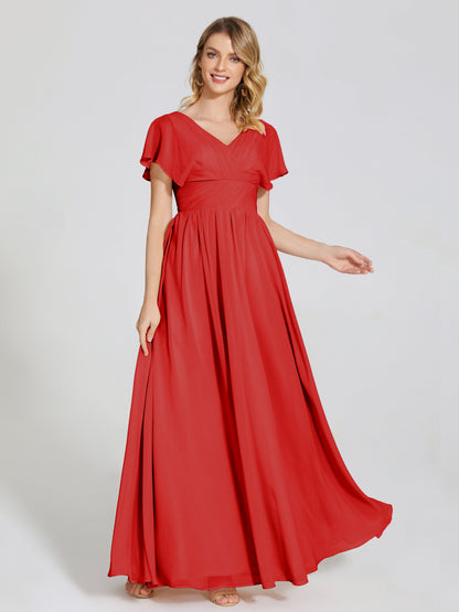 Malia Sleeves Bridesmaid Dress With Empire Waist