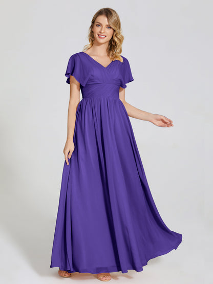 Malia Sleeves Bridesmaid Dress With Empire Waist