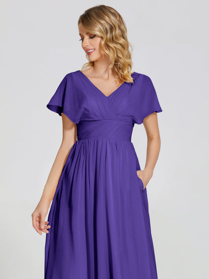 Malia Sleeves Bridesmaid Dress With Empire Waist