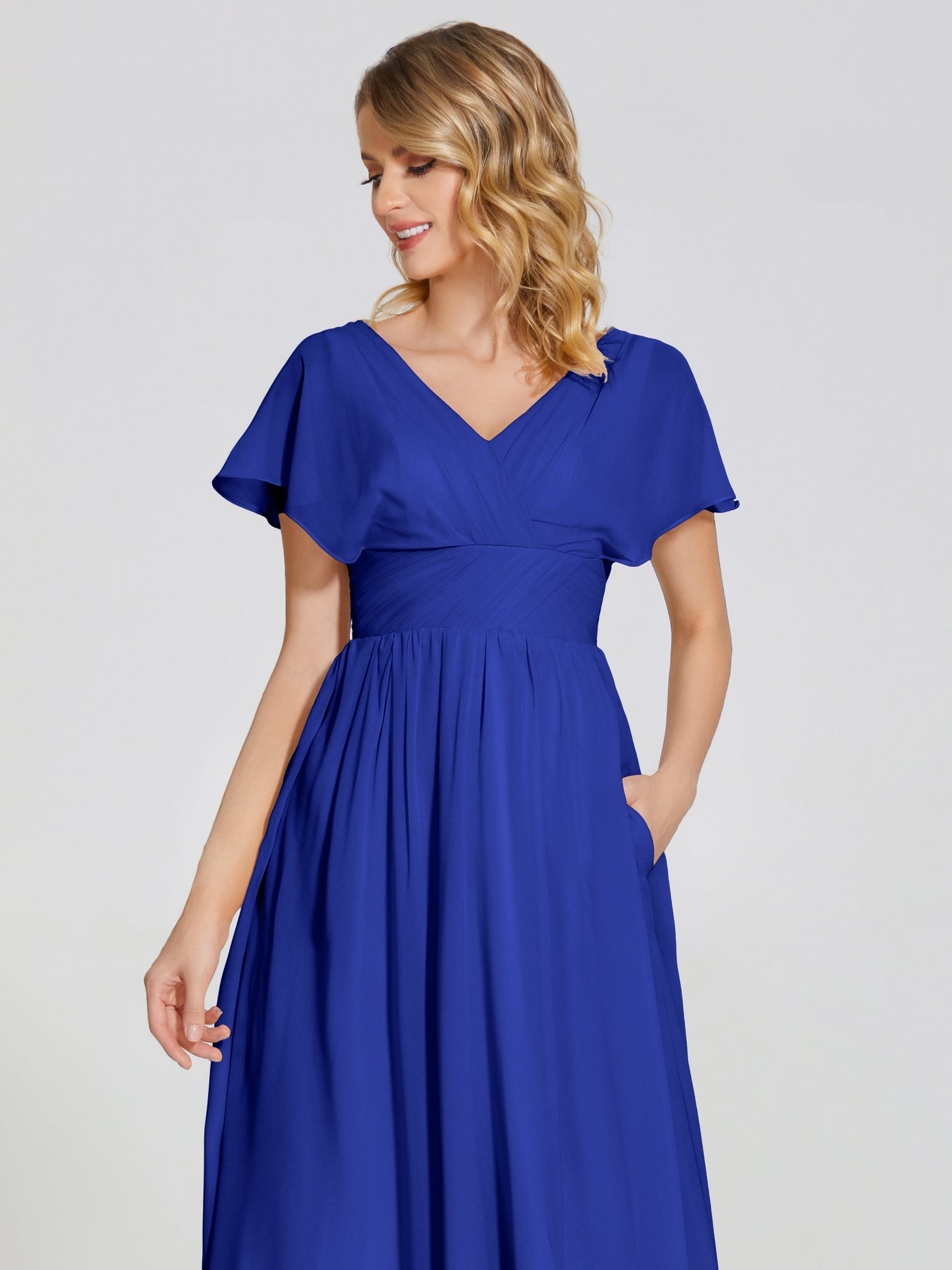Malia Sleeves Bridesmaid Dress With Empire Waist