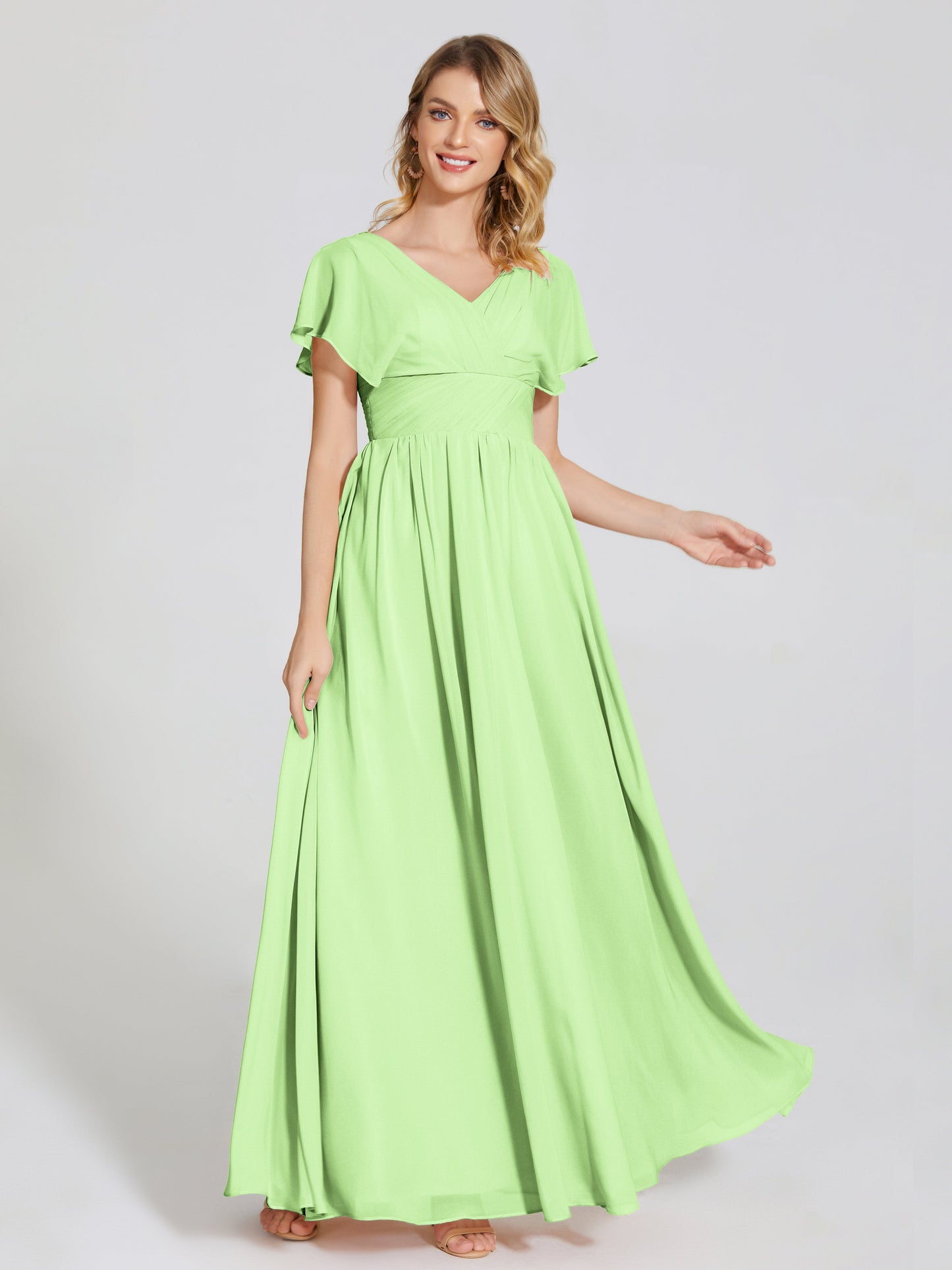 Malia Sleeves Bridesmaid Dress With Empire Waist