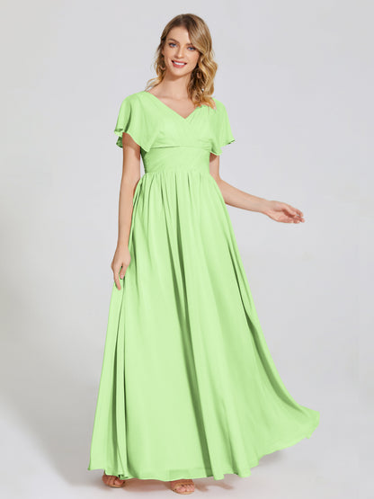 Malia Sleeves Bridesmaid Dress With Empire Waist
