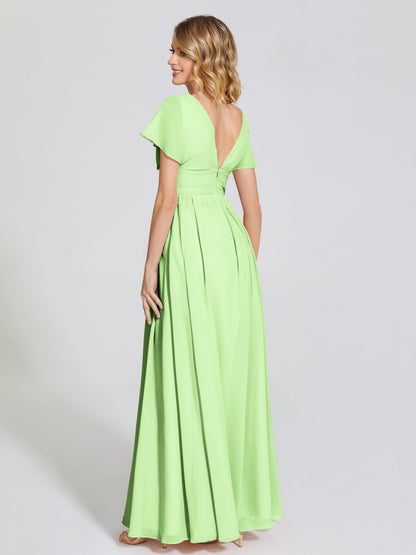 Malia Sleeves Bridesmaid Dress With Empire Waist