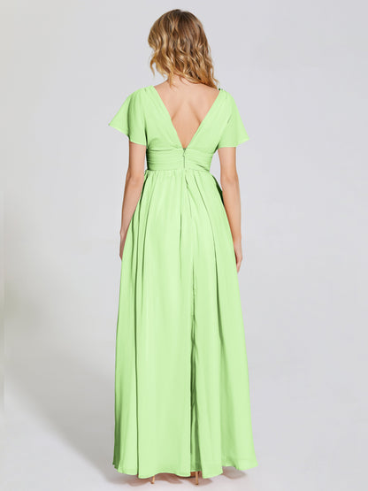 Malia Sleeves Bridesmaid Dress With Empire Waist