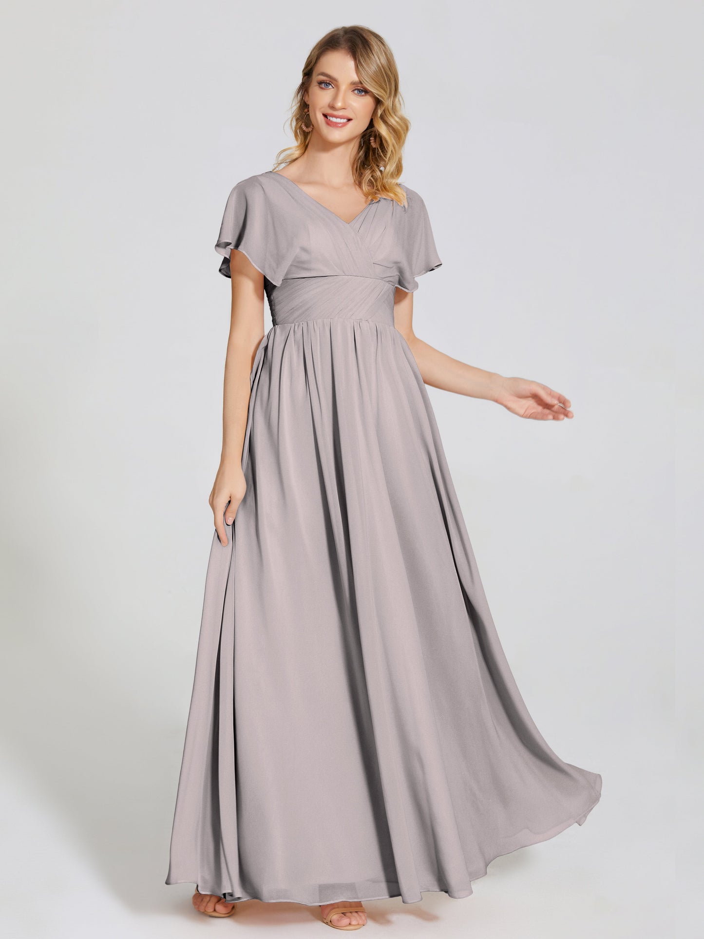 Malia Sleeves Bridesmaid Dress With Empire Waist