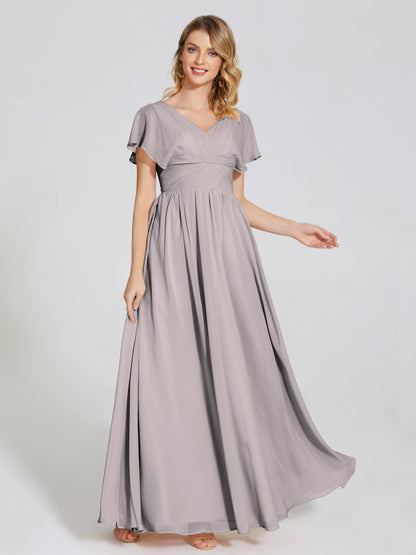 Malia Sleeves Bridesmaid Dress With Empire Waist