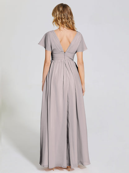 Malia Sleeves Bridesmaid Dress With Empire Waist