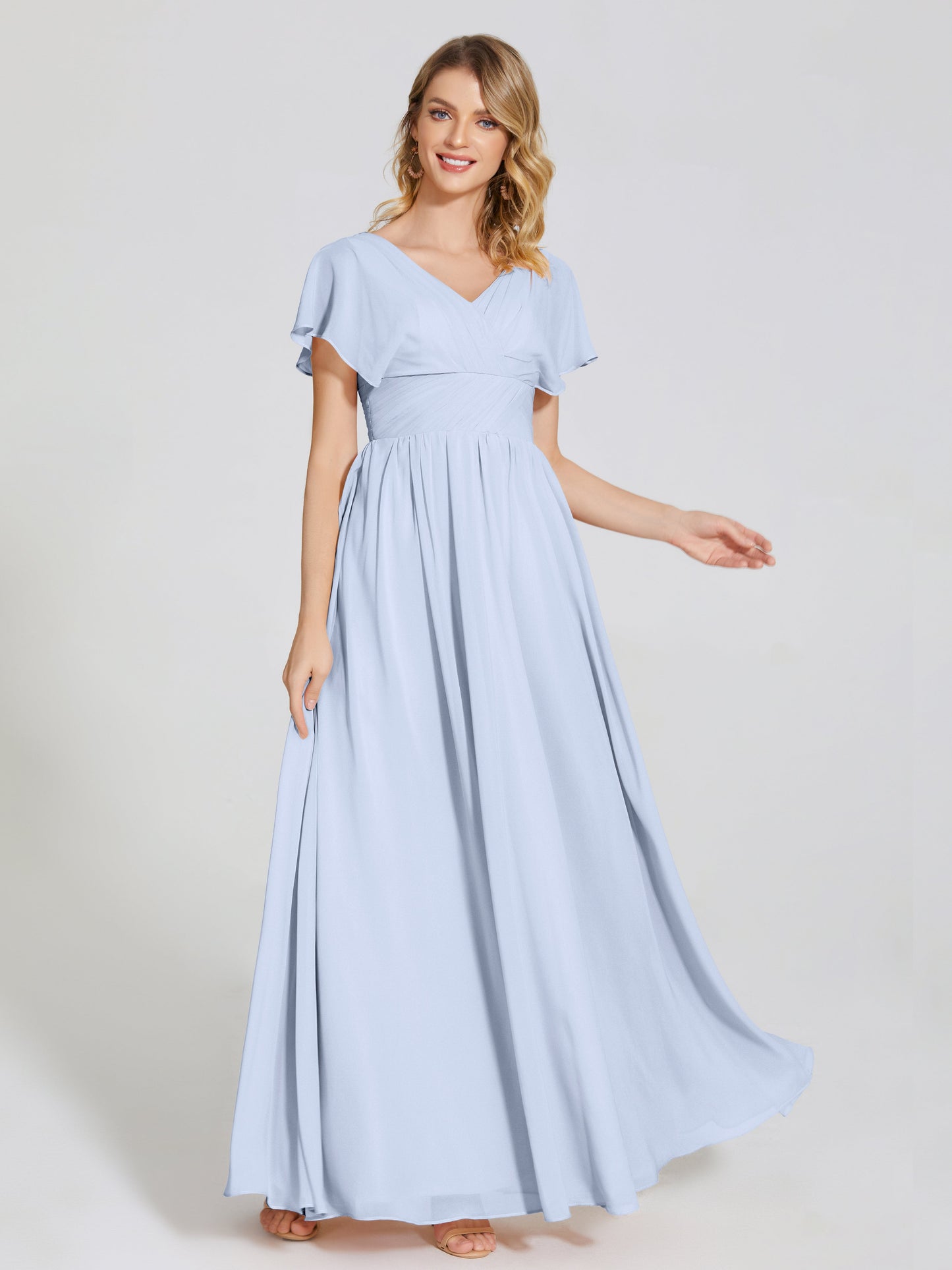 Malia Sleeves Bridesmaid Dress With Empire Waist