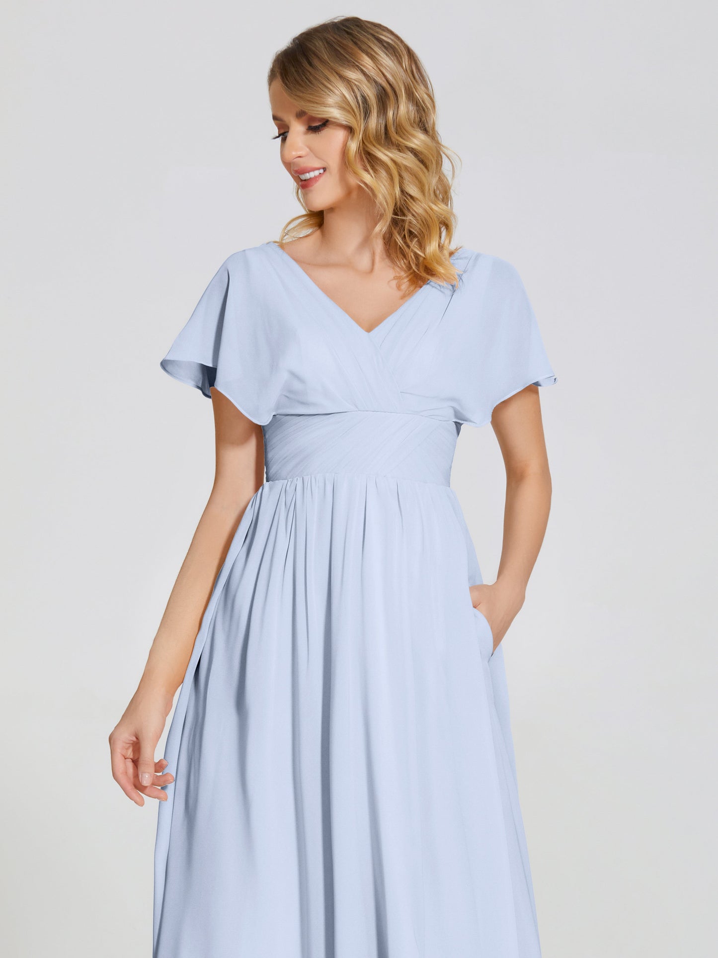 Malia Sleeves Bridesmaid Dress With Empire Waist