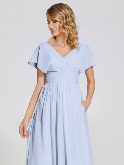 Malia Sleeves Bridesmaid Dress With Empire Waist