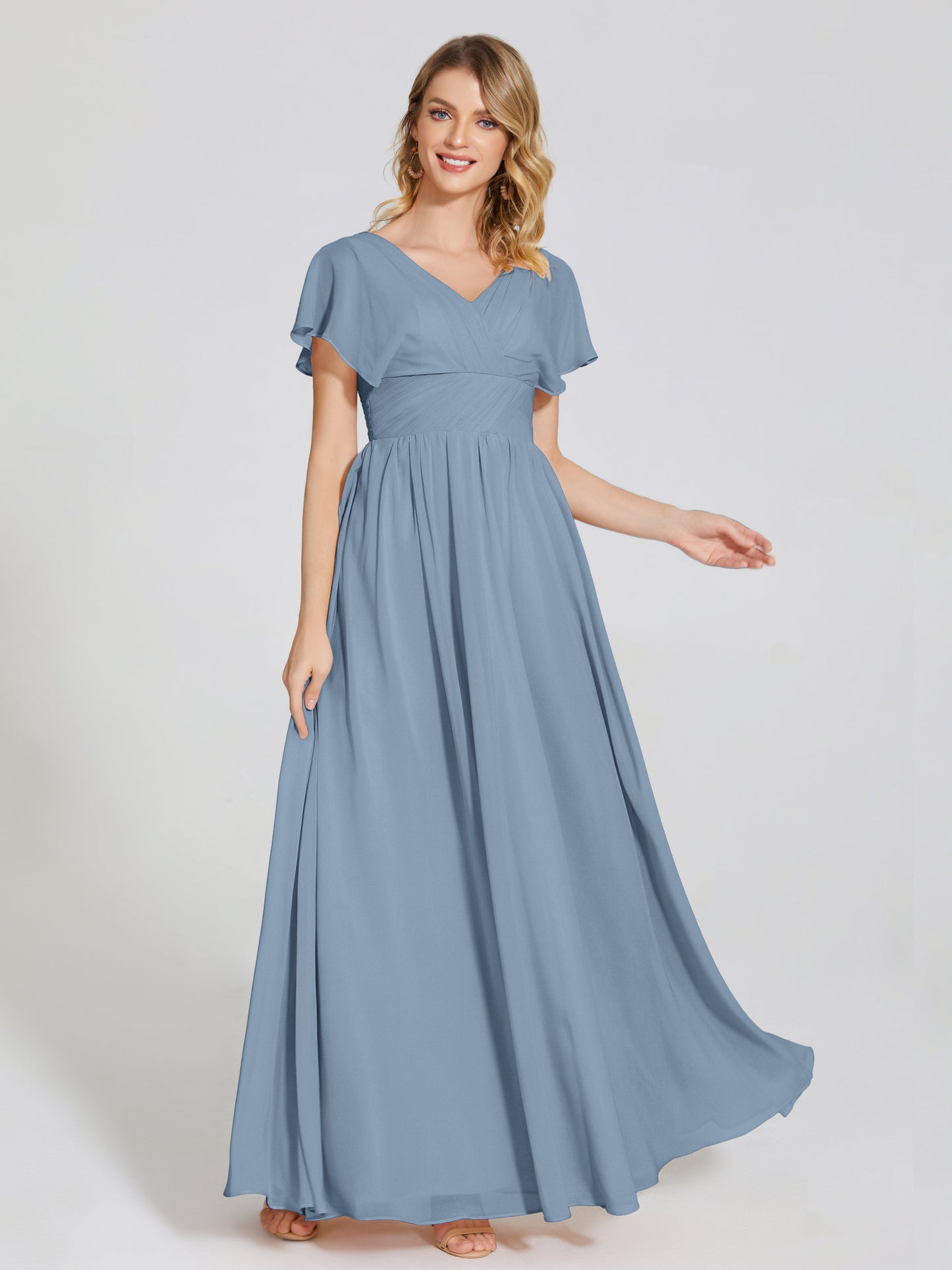 Malia Sleeves Bridesmaid Dress With Empire Waist