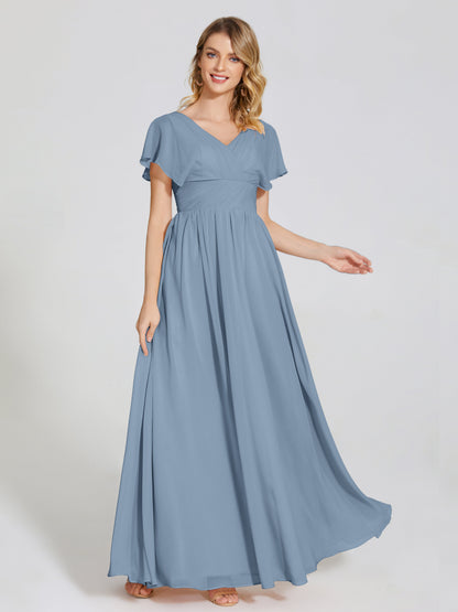 Malia Sleeves Bridesmaid Dress With Empire Waist