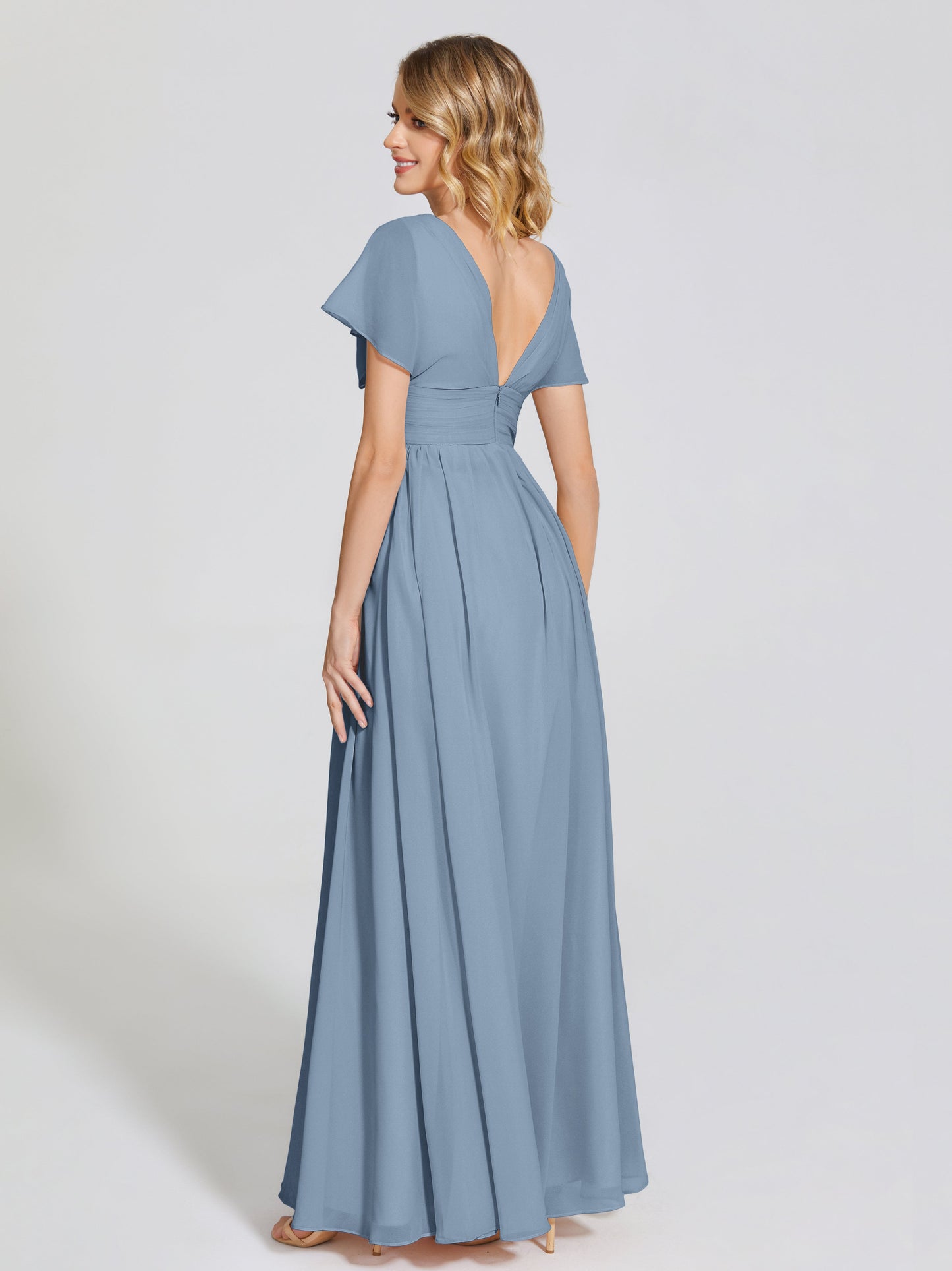 Malia Sleeves Bridesmaid Dress With Empire Waist