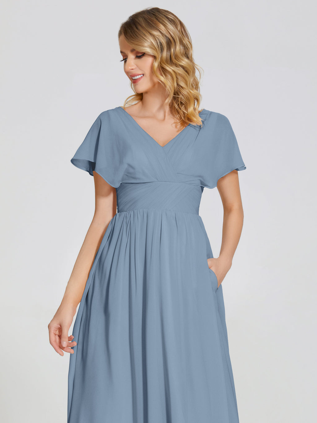 Malia Sleeves Bridesmaid Dress With Empire Waist