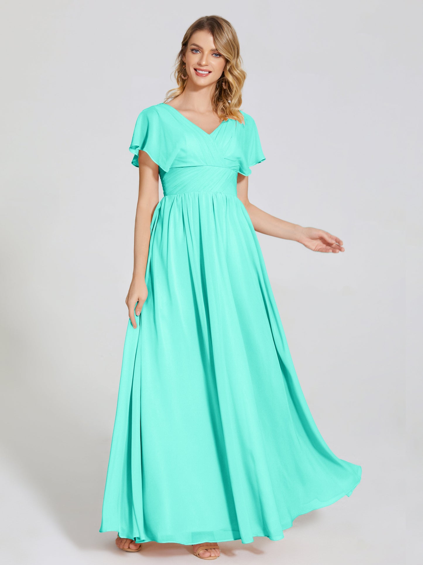 Malia Sleeves Bridesmaid Dress With Empire Waist