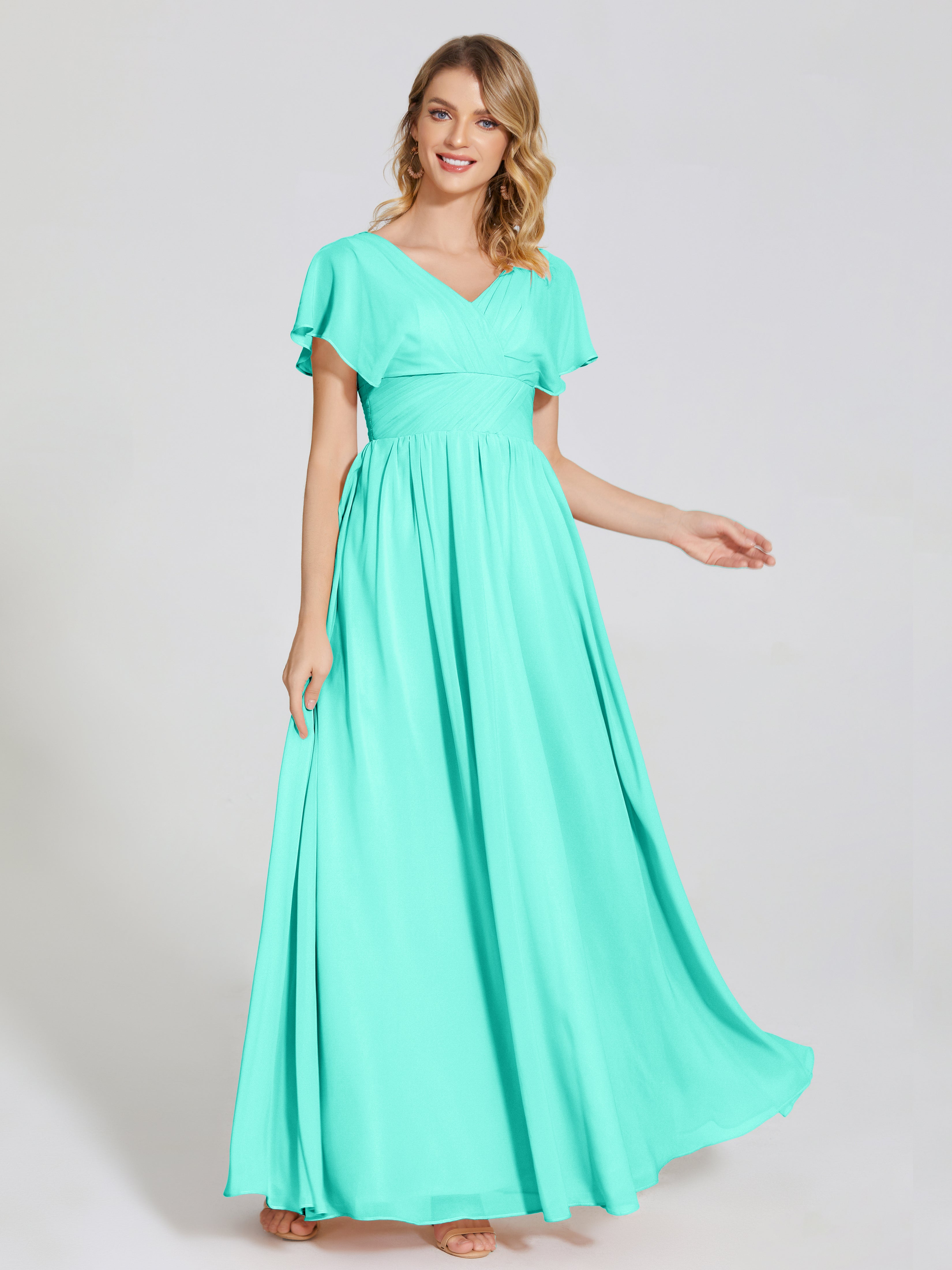 Malia Sleeves Bridesmaid Dress With Empire Waist