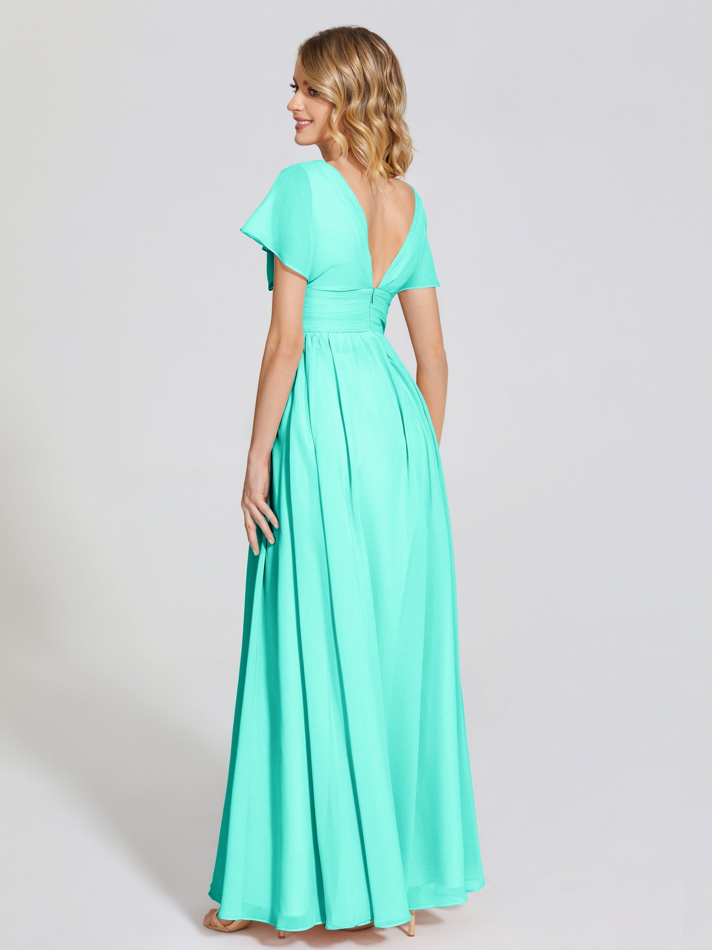 Malia Sleeves Bridesmaid Dress With Empire Waist
