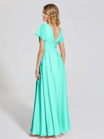Malia Sleeves Bridesmaid Dress With Empire Waist