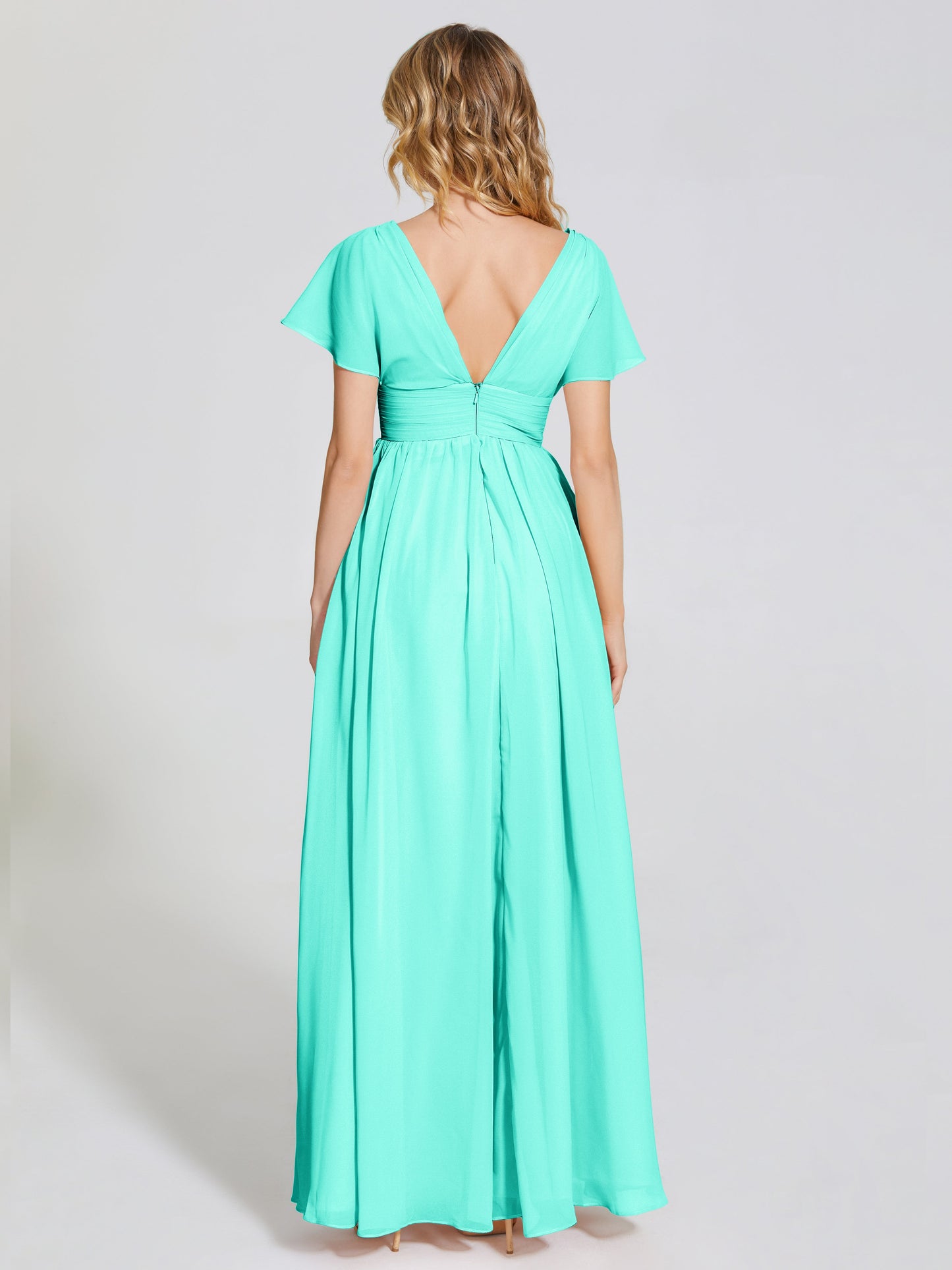 Malia Sleeves Bridesmaid Dress With Empire Waist
