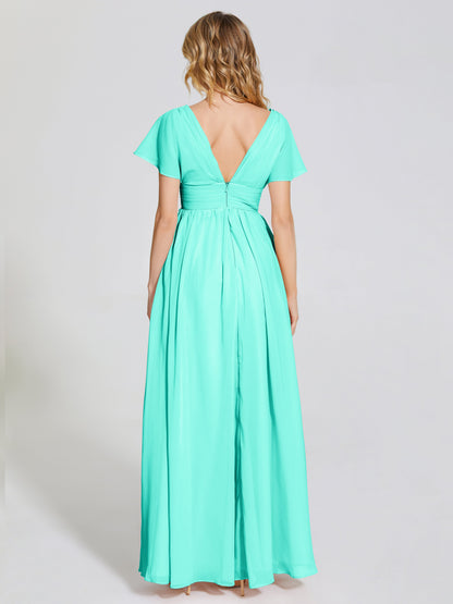 Malia Sleeves Bridesmaid Dress With Empire Waist