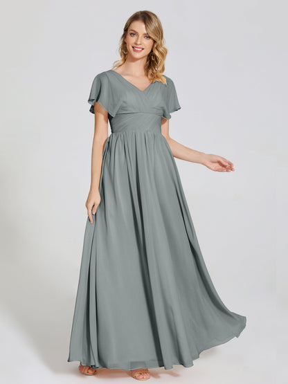 Malia Sleeves Bridesmaid Dress With Empire Waist