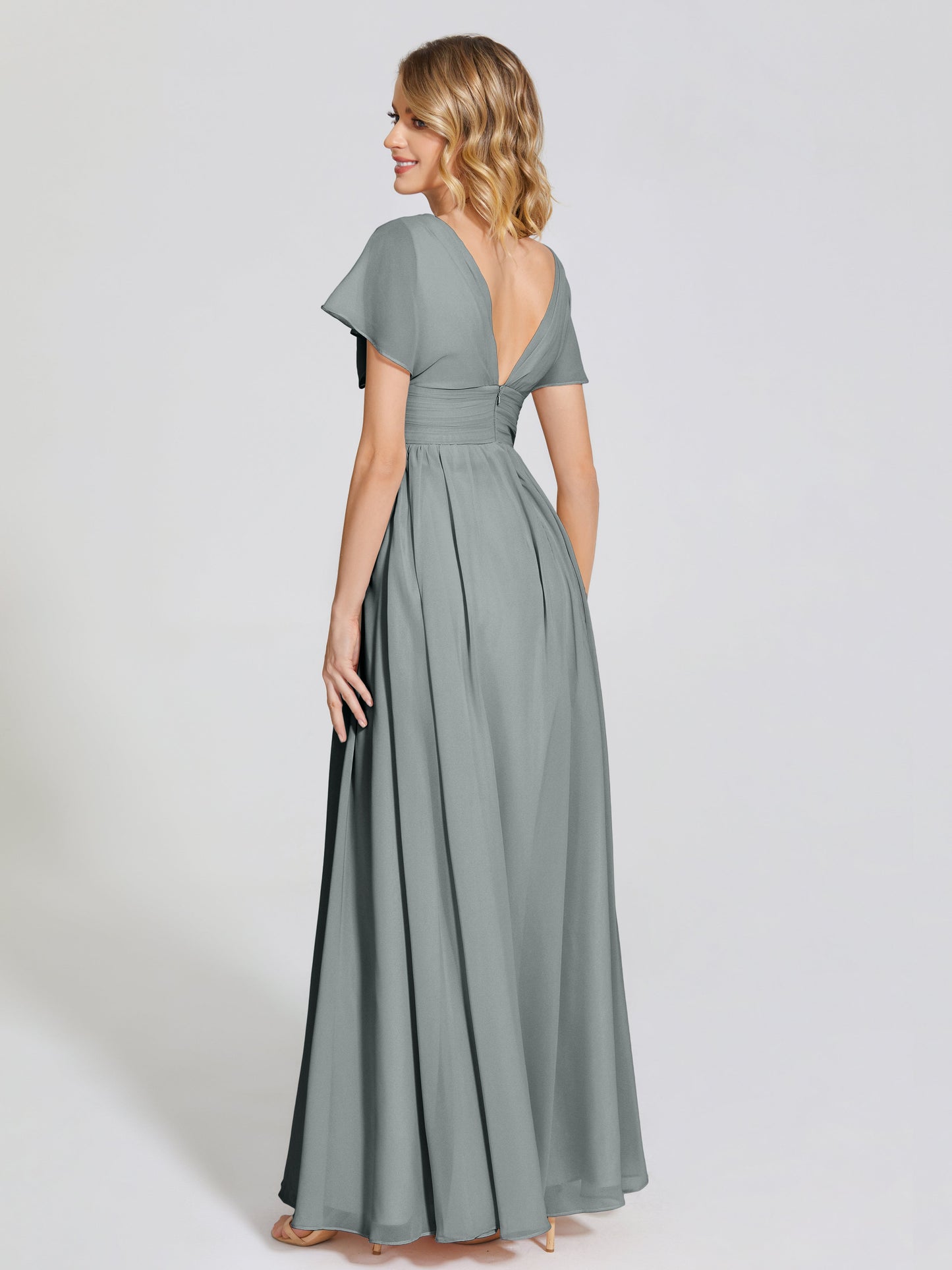 Malia Sleeves Bridesmaid Dress With Empire Waist