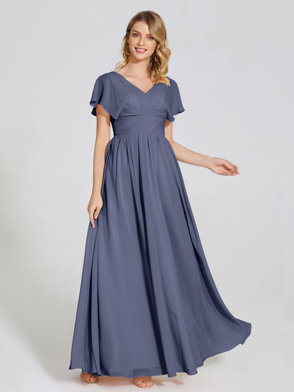 Malia Sleeves Bridesmaid Dress With Empire Waist