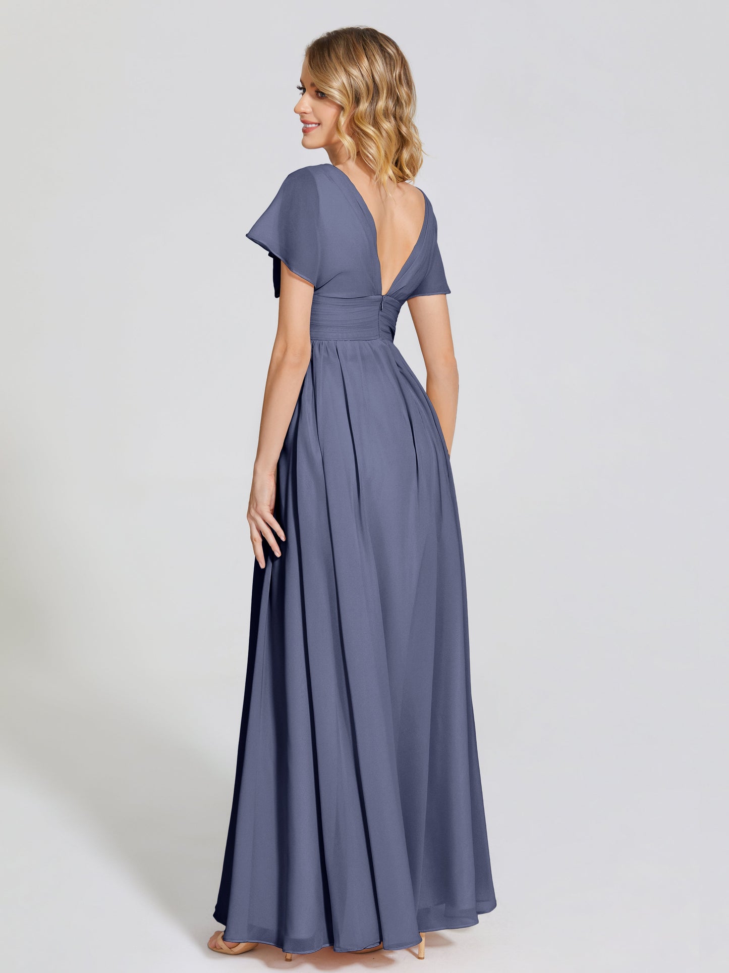Malia Sleeves Bridesmaid Dress With Empire Waist