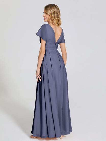 Malia Sleeves Bridesmaid Dress With Empire Waist
