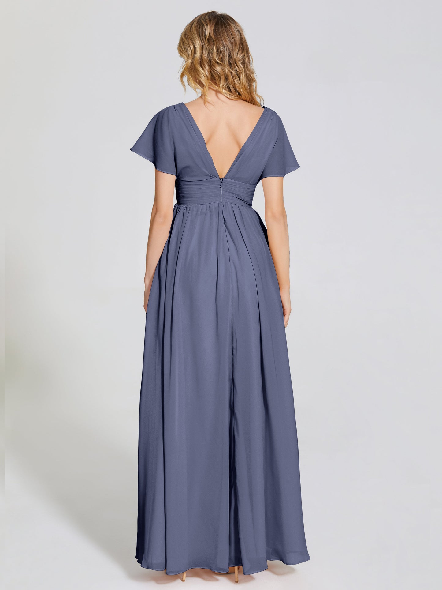 Malia Sleeves Bridesmaid Dress With Empire Waist