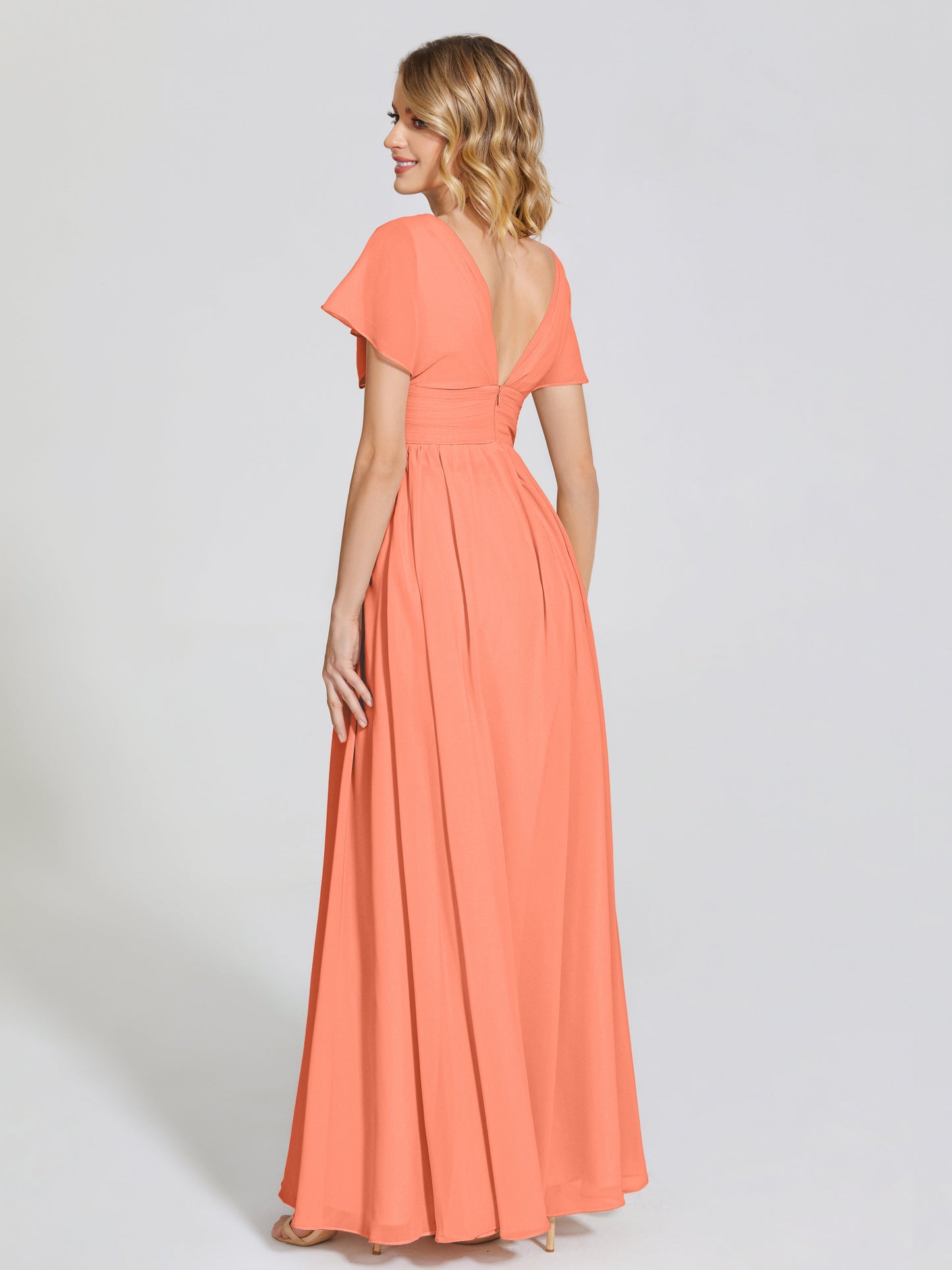 Malia Sleeves Bridesmaid Dress With Empire Waist