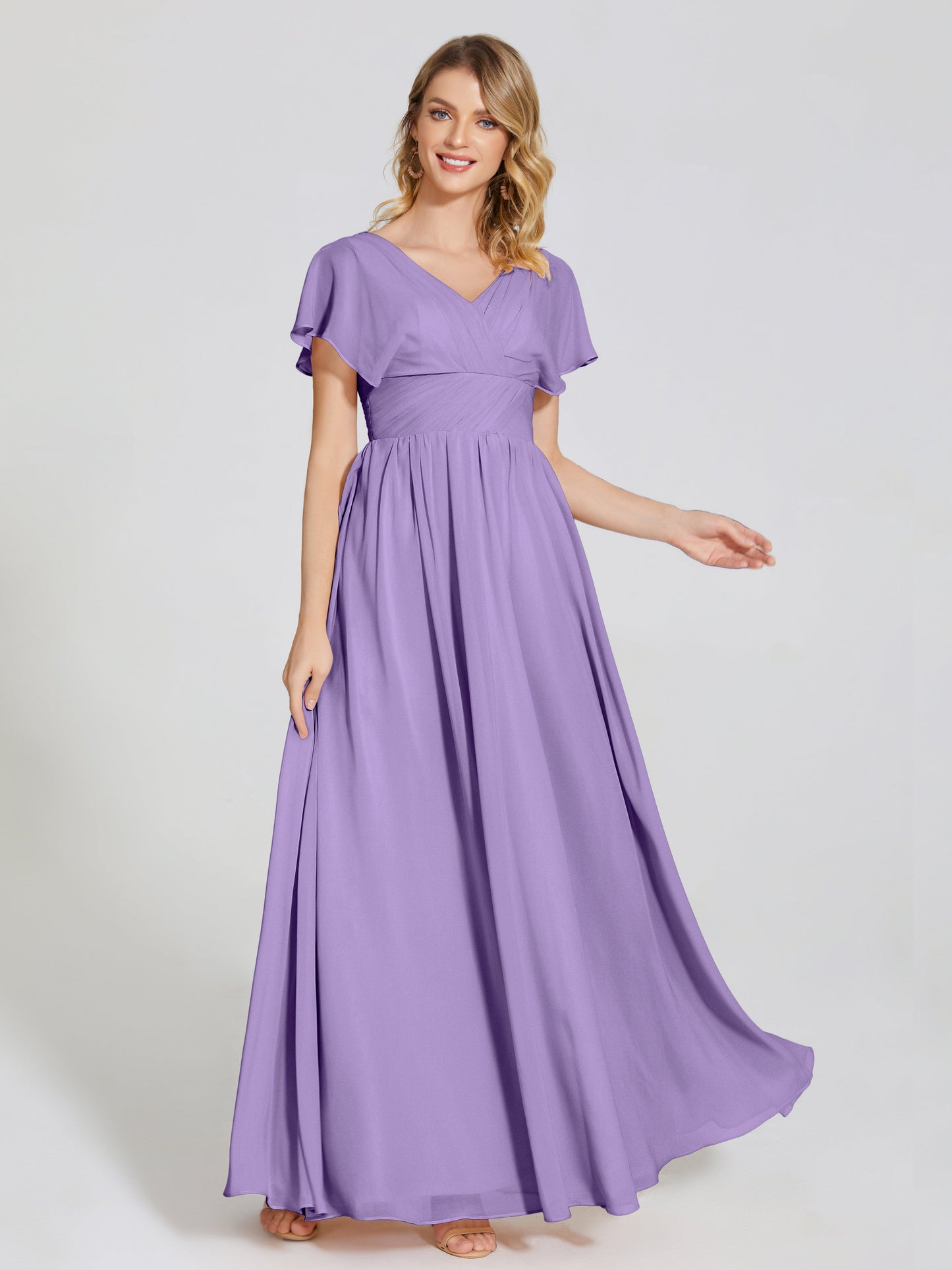 Malia Sleeves Bridesmaid Dress With Empire Waist