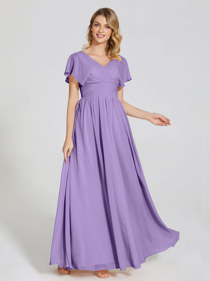 Malia Sleeves Bridesmaid Dress With Empire Waist