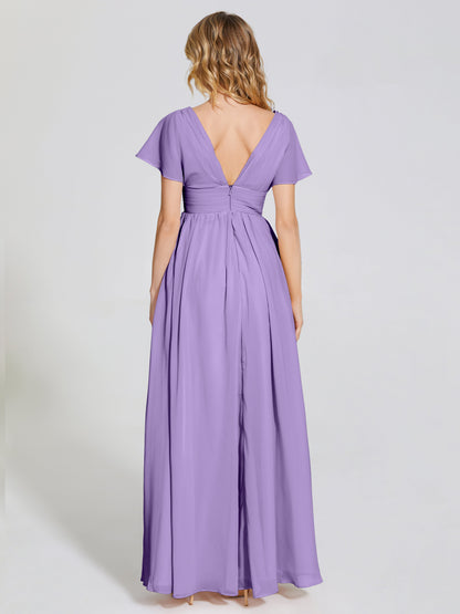 Malia Sleeves Bridesmaid Dress With Empire Waist