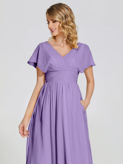 Malia Sleeves Bridesmaid Dress With Empire Waist