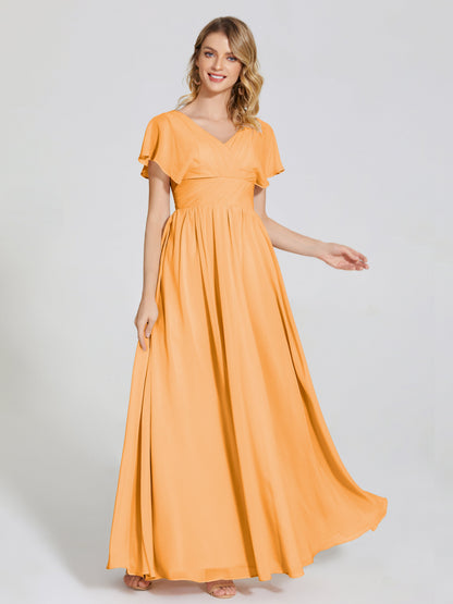 Malia Sleeves Bridesmaid Dress With Empire Waist